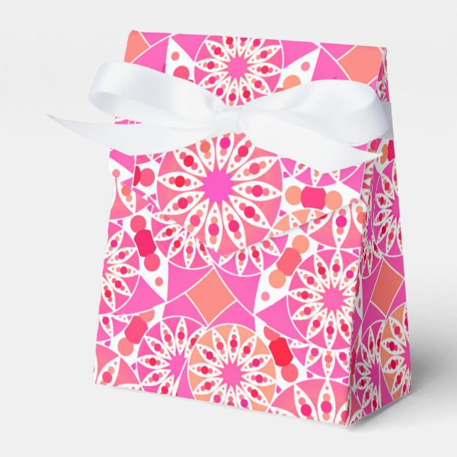 Mandala mönster, rosa- och korallskärnor presentaskar (Framsidan Sidan)