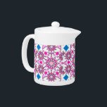 Mandala mönster, rosa, shock rosa, koboltblått<br><div class="desc">Tolvpunkt mandala mönster i skuggor av rosa,  shock rosa,  svart och vitt accentuerat med koboltblått</div>