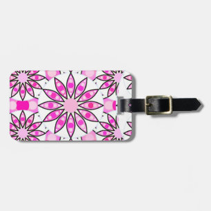 Mandala mönster, shock rosa, svartvitt bagagebricka