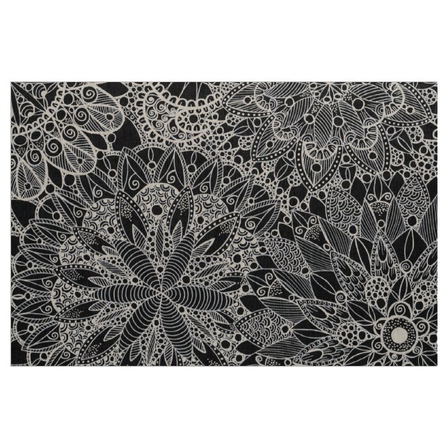 Mandala Mönster Svart Tyg (Yard)