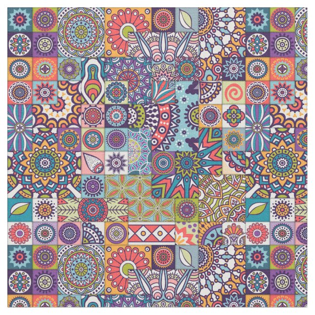 Mandala Mönster Tyg (Närbild)