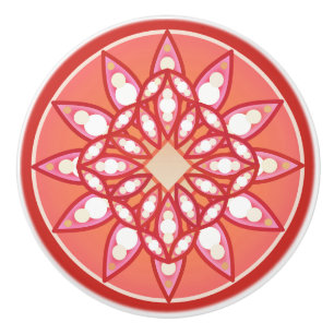 Mandala mönster vid korallets rosa, mörk röd och v knopp