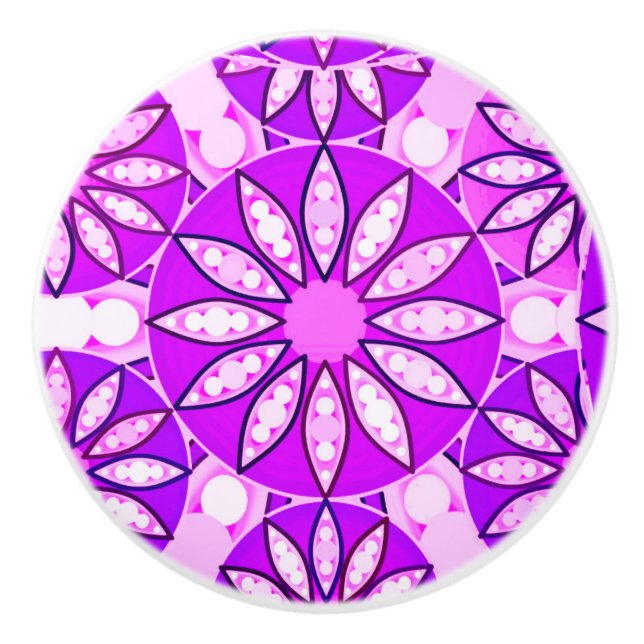 Mandala mönster, violett, orchid och rosa knopp (Framsidan)
