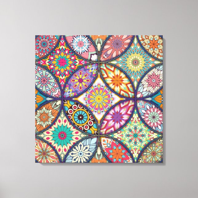 Mandala Mönster - Wrapped Canvas (Framsida)