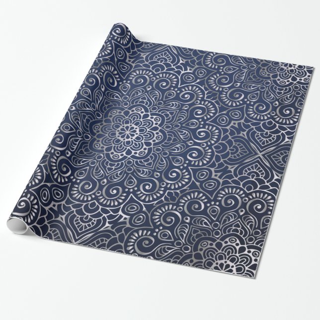 Mandala Mönster Wrapping Papper Presentpapper (Utrullad)