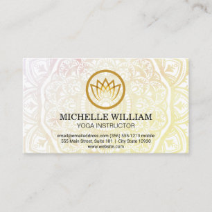 Mandala Mönster Yoga Flower Logotyp Visitkort