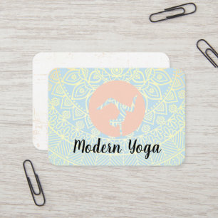 Mandala Mönster   Yoga Pose Logotyp Visitkort