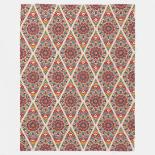 Mandala/Moroccan Tile Mönster Fleece Blanket