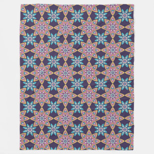 Mandala/Moroccan Tile Mönster Fleece Blanket