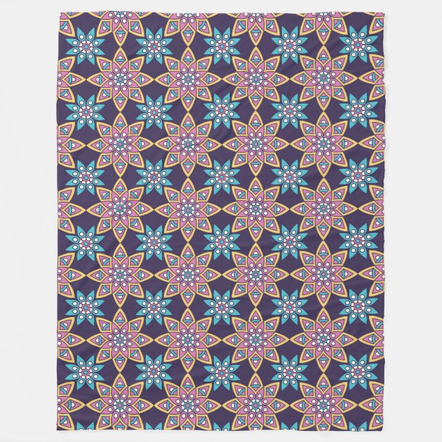 Mandala/Moroccan Tile Mönster Fleece Blanket (Framsidan)