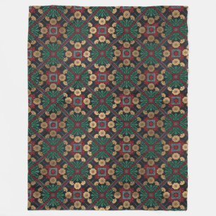 Mandala/Moroccan Tile Mönster Fleecefilt