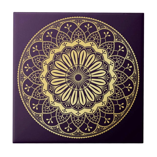 Mandala/Moroccan Tile Mönster Kakelplatta (Framsidan)