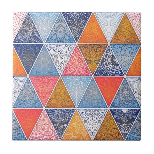 Mandala/Moroccan Tile Mönster Kakelplatta (Framsidan)