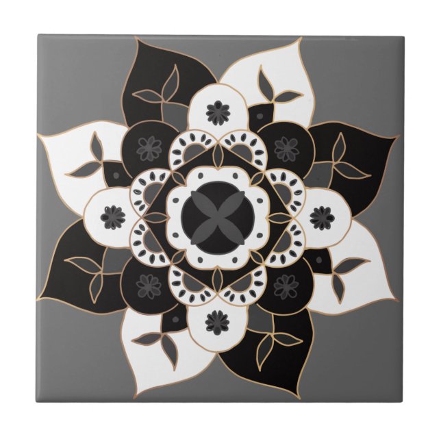 Mandala/Moroccan Tile Mönster Kakelplatta (Framsidan)