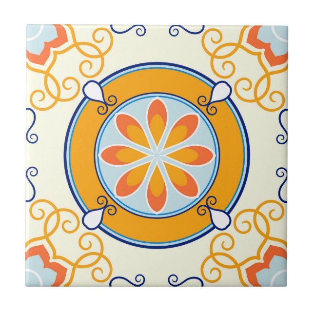 Mandala/Moroccan Tile Mönster Kakelplatta (Framsidan)