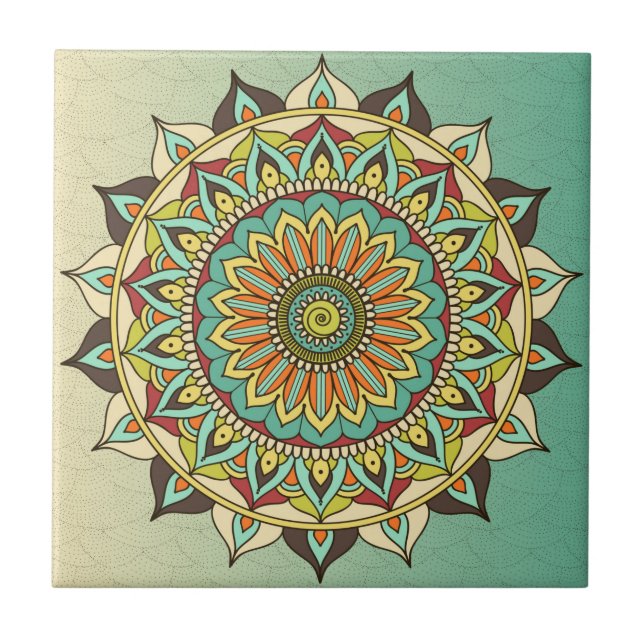 Mandala/Moroccan Tile Mönster  Kakelplatta (Framsidan)