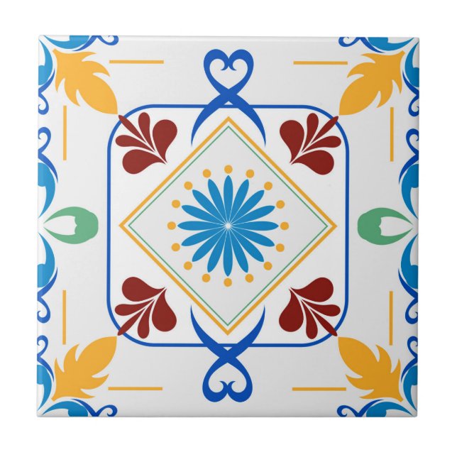 Mandala/Moroccan Tile Mönster Kakelplatta (Framsidan)