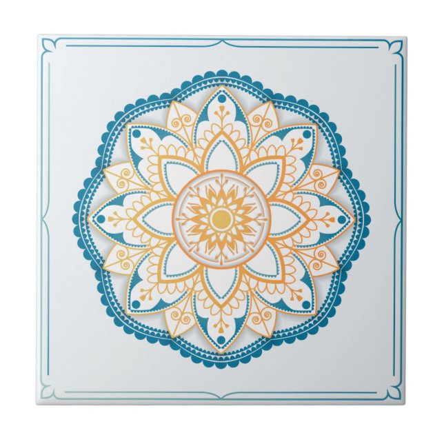 Mandala/Moroccan Tile Mönster Kakelplatta (Framsidan)