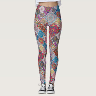 Mandala/Moroccan Tile Mönster Leggings
