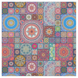 Mandala/Moroccan Tile Mönster Tyg