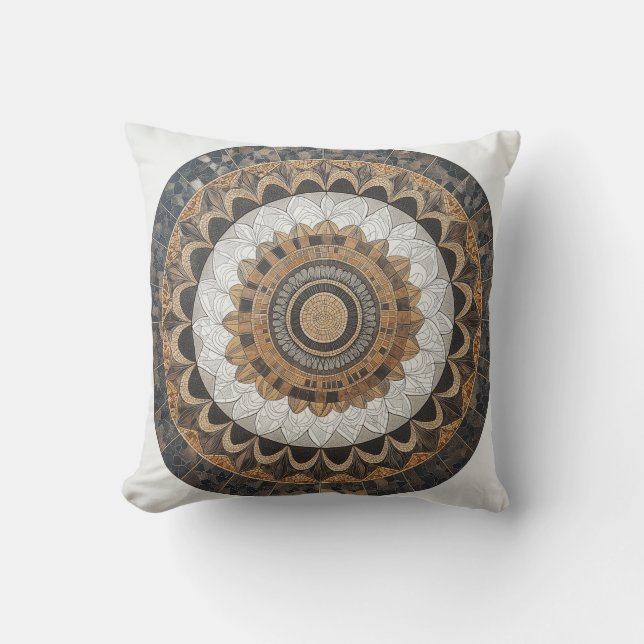 Mandala Mosaic Circle Pillow Kudde (Framsida)