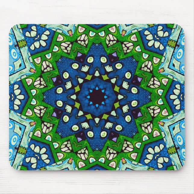 Mandala Mosaic Rosette Boho Retro Hippie Musmatta (Framsidan)