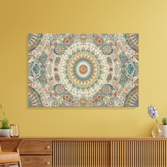 Mandala Mosaic Wall Art Canvastryck (Insitu (Vardagsrum))
