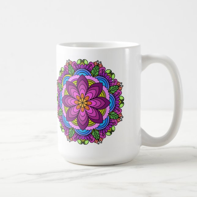 Mandala Mug: Lotus Bloom Mandala Kaffemugg (Höger)