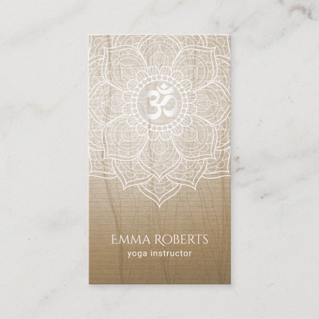 Mandala Namaste för lotusblomma för Visitkort (Framsida)