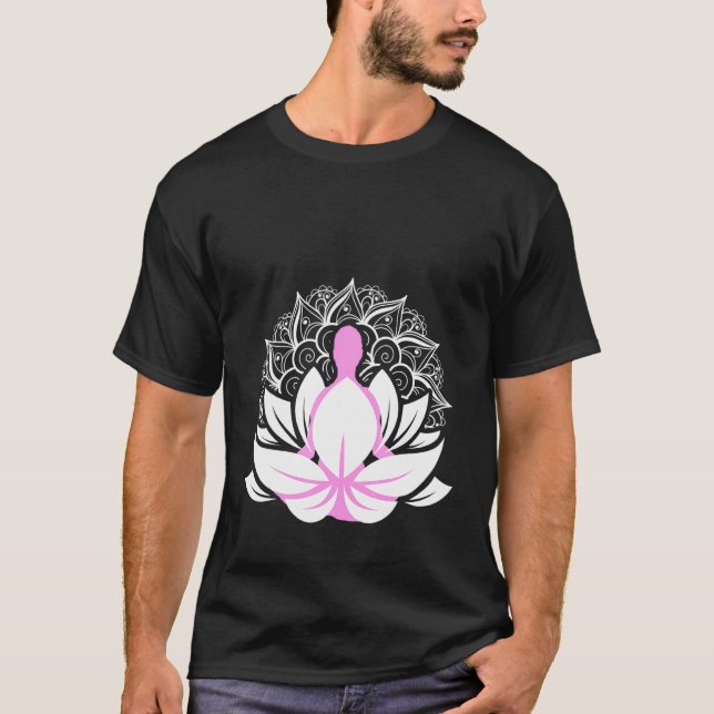 Mandala Namaste Meditation Yoga Andlig Art Chak T Shirt (Framsida)