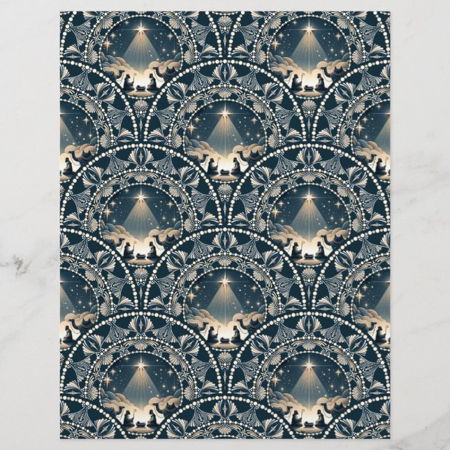  Mandala Nativitets Art Deco Scallops stjärna (Framsida)