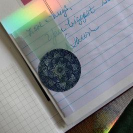 Mandala Nature Blommigt Runt Klistermärke