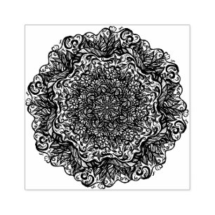 Mandala Nature Blommigt Stämpel