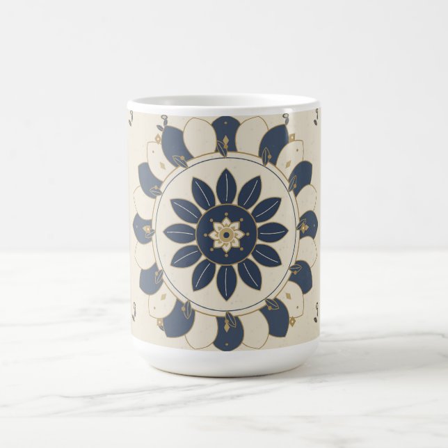 Mandala Navy Kräm Mugg Boho Present (Center)