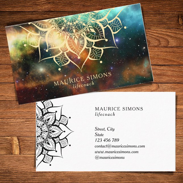 Mandala Nebula Yoga Instructor Yoga Teacher Zen Visitkort (Skapare uppladdad)