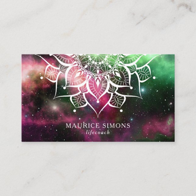 Mandala Nebula Yoga Instructor Yoga Teacher Zen Visitkort (Framsida)