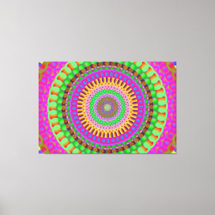 Mandala Neon Twist Stretched Kanvastryck