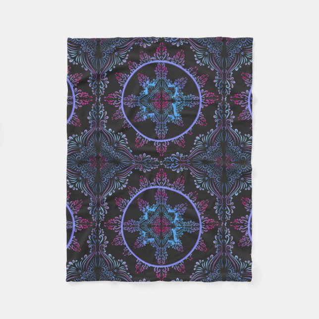 Mandala Night Flower Fleecefilt (Framsidan)