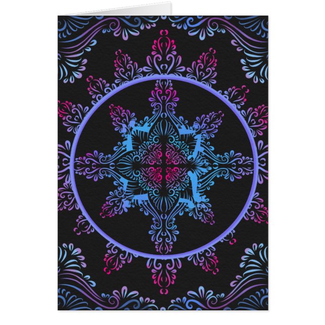 Mandala Night Flower Hälsningskort (Framsidan)