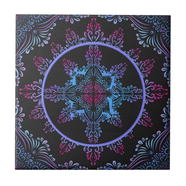 Mandala Night Flower Kakelplatta (Framsidan)