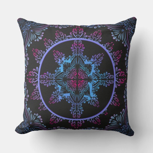 Mandala Night Flower Kudde (Framsida)
