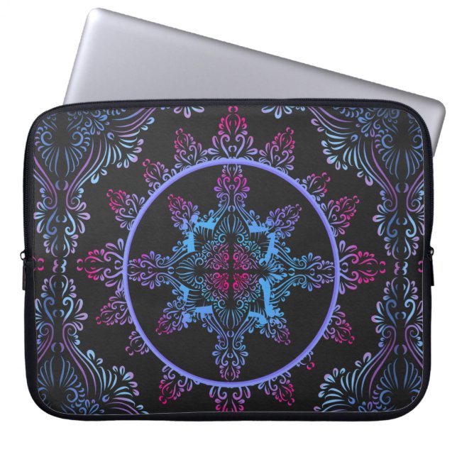 Mandala Night Flower Laptop Fodral (Framsidan)