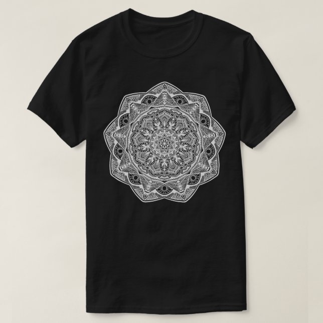 Mandala Nine Pointing Bahai Clothing T Shirt (Design framsida)