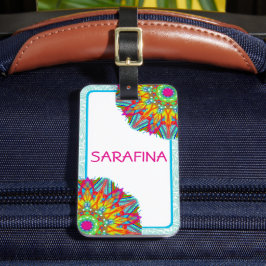 Mandala och Aqua Ram Boho Namn Bagagebricka