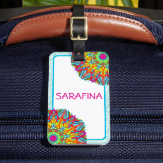 Mandala och Aqua Ram Boho Namn Bagagebricka
