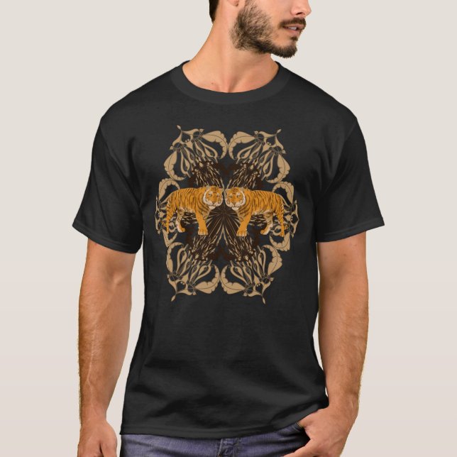 Mandala och tigrar t shirt (Framsida)