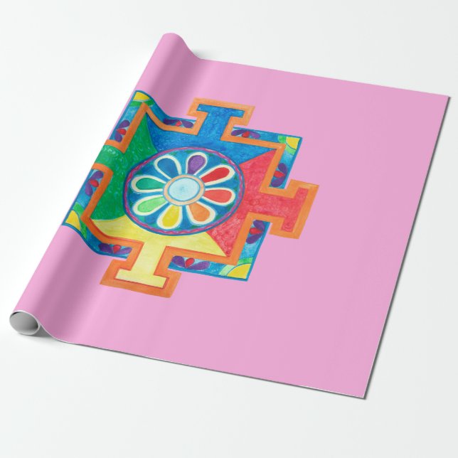 Mandala of Creation Watercolor Presentpapper (Utrullad)