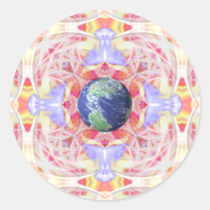 Mandala of Peace on Earth Stickers Runt Klistermärke