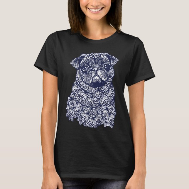 Mandala of Pug Classic T-Shirt 34 (Framsida)