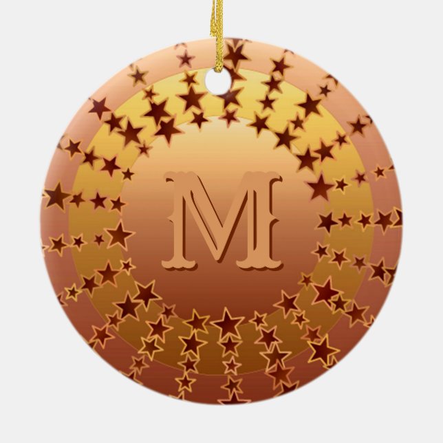 Mandala of Stars - Copper Satin Gradient Julgransprydnad Keramik (Baksidan)